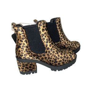 Leopard Print Berlin Lug Sole Bootie by Seven7, Size 7